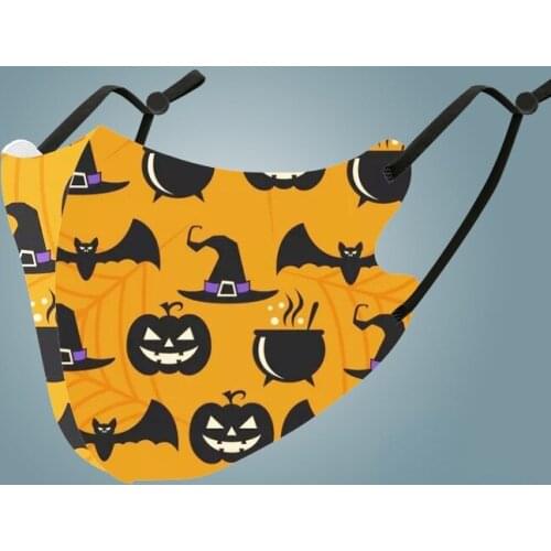 24pcs School Kids Childs Pumpkin Snowman Cloth Face Mask Reusablea Washable Outdoor Christmas Halloween