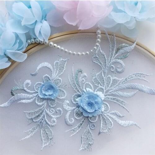 3d Flower 10pcs/lot Lace-Applique Sewing On Clorhing Stickers DIY Children Performance Clothing Craft Decoration