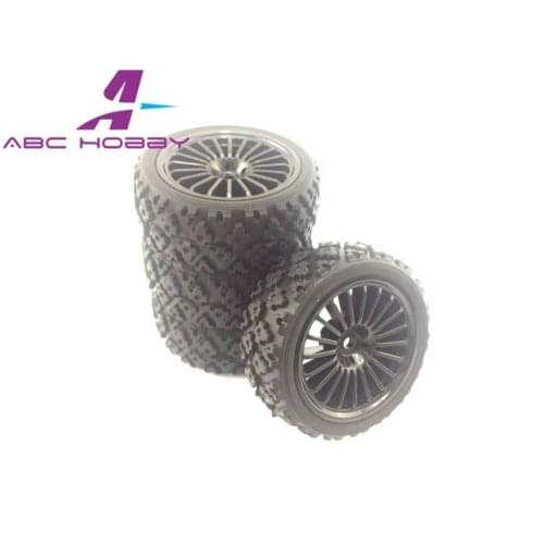 4PCS RC 1/10 Car On Road Radial Spoke Wheel Rim & Rubber Tyre Tires Hex 12mm For 1:10 KYOSHO Losi HPI TAMIYA HSP S1018
