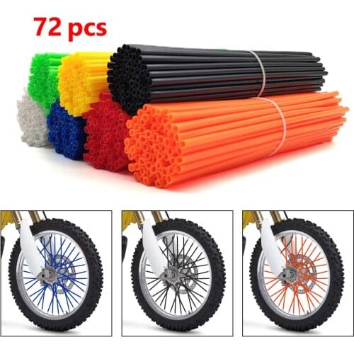 72 Pcs Motorcycle Motorcross Wheel Rim Spoke Skin Covers Wrap Tube Decoration FOR SUZUKI RMX250 RMX-450Z KTM Supermoto Moto