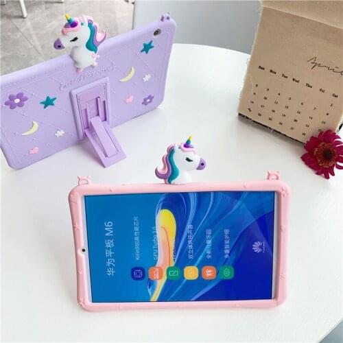 Case For Huawei M7 M6 M5 10.8 10.1 8.4 inch cute Cartoon Kids Cover For Honor 5 V6 X6 8 10.4 Enjoy 2 Mate pad 10.4 Silicon Fun