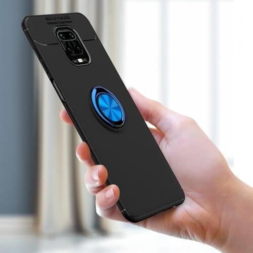 For Xiaomi Redmi Note 9S Case Finger Ring Holder Matte Soft Silicone Back Cover For Xiaomi Redmi Note 9S 9 Pro Max Phone Case