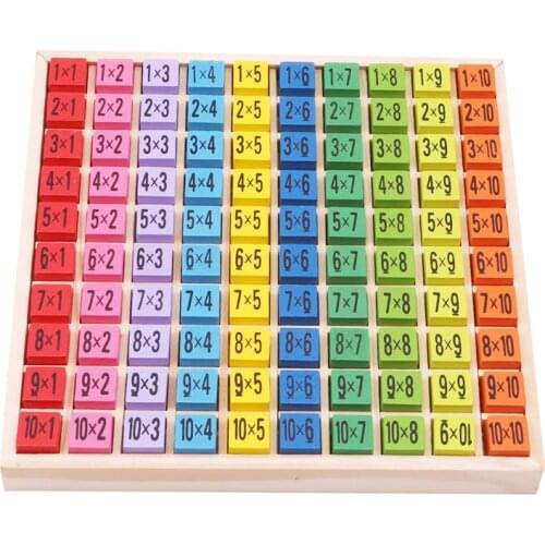Kids Wooden Montessori Toys 99 Multiplication Table Math Toy Figure Blocks Baby Educational Montessori Wooden Toys For Children