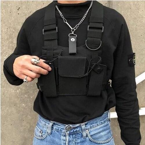 Functional Tactical Chest Bag For Woman Fashion Bullet Hip Hop Vest Streetwear Bag Waist Pack Unisex Black Chest Rig Bag ZY948