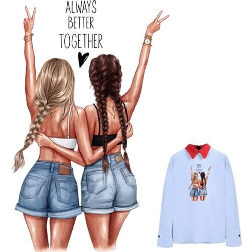 Good Sister Thermal Sticker Patch Transfer Paper Diy Hot Tear Hoodie Tops Heat Press Applique Print On Girl T-Shirt Dresses