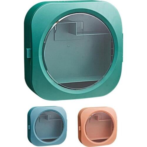 Cosmetic Box Punch-free Wall Mount ABS Bathroom Large Capacity Cosmetic Holder for Punch-free Shelf Home Bathroom Accessories