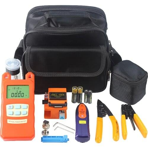 Optical fiber tool kits SKL-60S optic fiber cleaver mini wisual fault locator optical power meter stripper