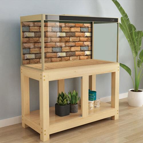 Wall Brick Background Sticker Fish Tank Creative Paste Paper Aquarium Decoration Poster Decor Room Ornament YGT018