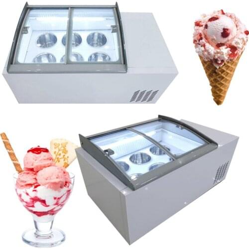 Desktop Ice Cream Display Cabinet Commercial Ice Porridge Freezer Hard Ice Cream Storage Machine 220W
