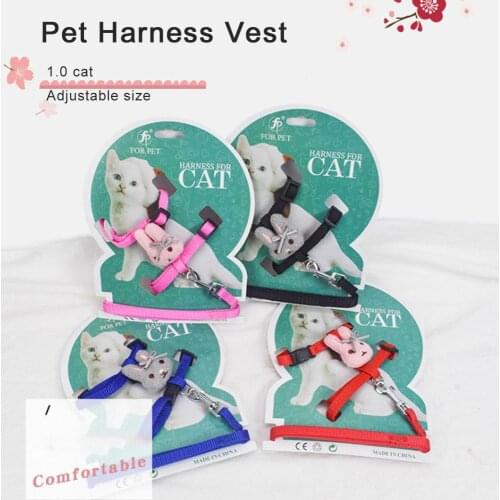 Nylon Pet Dog Harness No Pull Adjustable Dog Leash Vest Classic Running Leash Strap Belt for Small and Medium Dogs