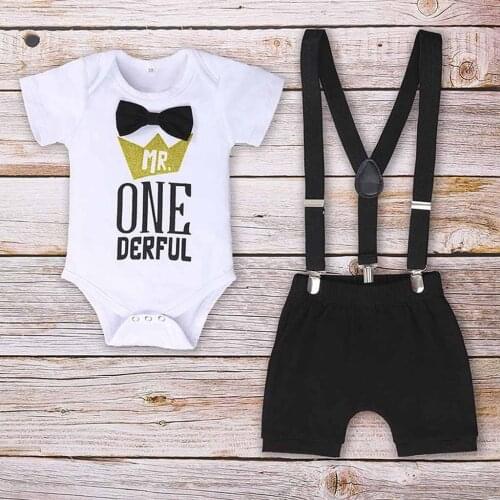 New Born Baby Clothing Summer Gentleman Rompers 0-24M Baby Body Clothes Set Baby Boy Outfit 1 Year Old Baby Boy Clothes Sets