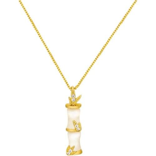 Titanium Steel Bamboo Pendant Necklace Ins Clavicle Chain Simple Elegant Pendant Necklace chain necklace personalized necklace