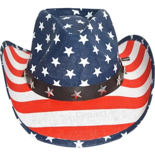 Cowboy hat American West curled straw hat Panama cowboy hat Top hat Personality star cowboy sun hat Jazz hat