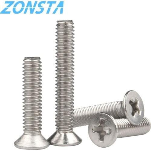 Cross Phillips Flat Screws M1.6 M2 M2.5 M3 M4 M5 M6 Mini Micro Small 304 Stainless Steel Screw Countersunk Head mechanical Blot