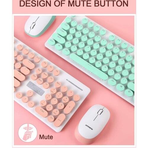 Retro Style Wireless N520 Keyboard And Mouse Set 2.4G Wireless Keyboards And Mouses 1600DPI Mouse Combo For Office And Game