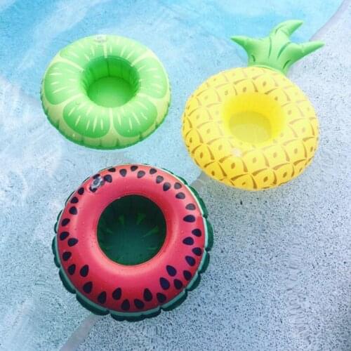 Rooxin Inflatable Cup Holder for Pool Pineapple Lemon Float Swimming Ring Drink Beer Holder Beverage Holder Water Fun Party