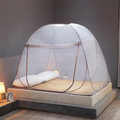 Yurt Mosquito Net Installation-Free Steel Wire Bottomed And Bottomless Folding Single And Double Door Magic Mosquito Net