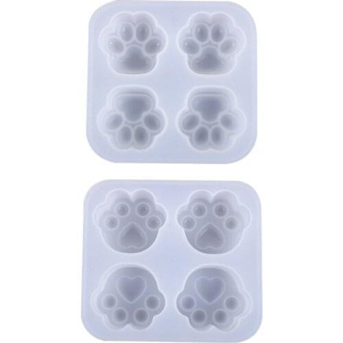 4-Hole Cute Resin Cat Paw Silicone Mold DIY Home Decoration Ornaments Tools