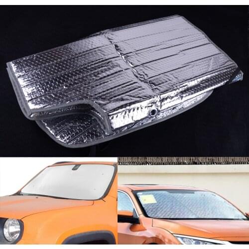 DWCX Car Front Windshield Visor Anti-UV Sunshade Heat Shield Silver Fit For Jeep Renegade 2015 2016 2017 2018 2019