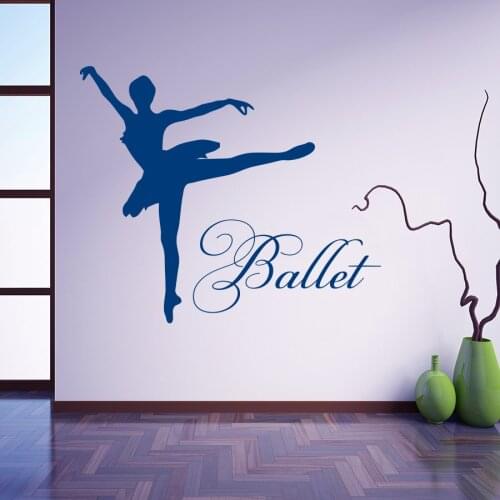 Vinyl Sticker Ballet Dancer Dancing Ballerina Wall Decal For School Baby Room Home Decor Bedroom Art vinyl Decal for Girls W-50