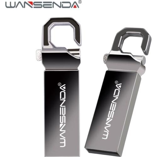 WANSENDA Waterproof USB Flash Drive 64GB Metal Pen Drive 4GB 8GB 16GB 32GB Pendrive USB 2.0 Memory Stick With Key Chain