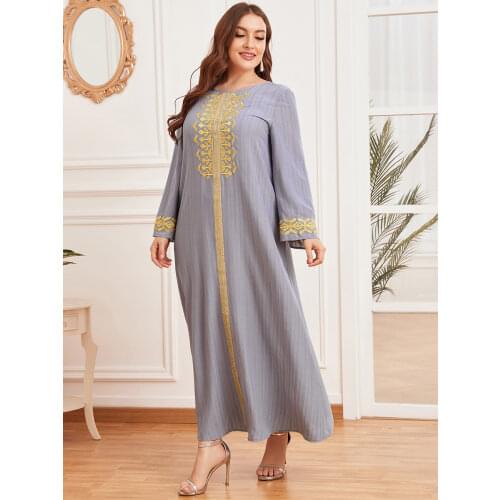 Dubai Muslim Moroccan Abaya Dress Women Jubah Caftan Big Swing A-line Hijab Dresses Turkey Kimono Islamic Clothing Plus Size