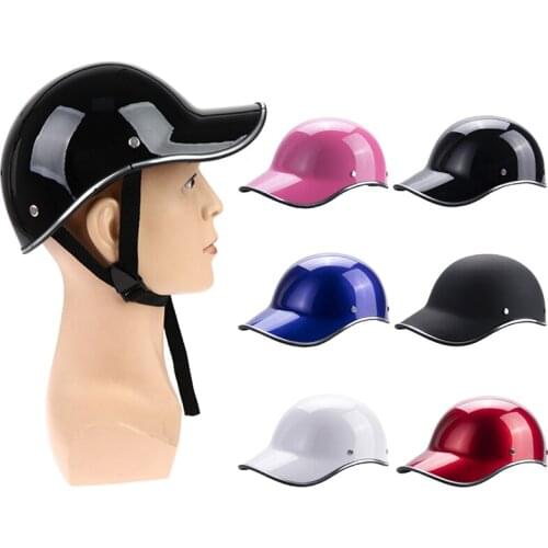 1PC Baseball Cap Style Motorcycle Half Helmet Safety Hard Hat For Cafe Racer Chopper Scooter Half Face Vintage Summer Cap