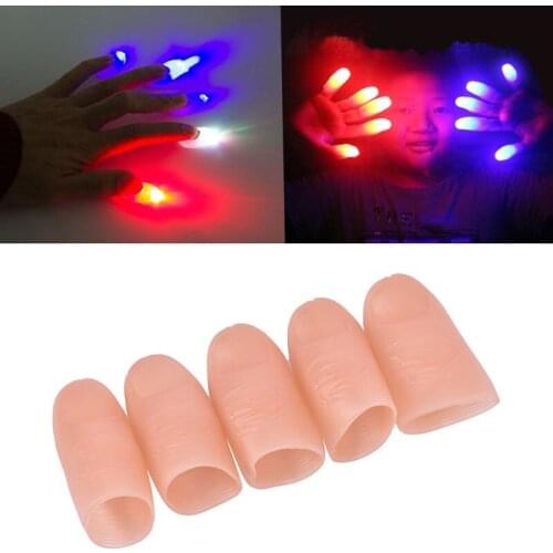 1pc Novelty Funny LED Light Flashing Fingers Kids Amazing Fantastic Glow Toys Children Luminous Gifts Decor Magic Trick Props