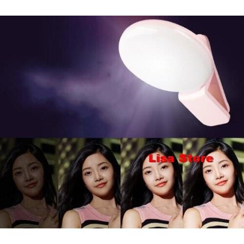 1pc Adjustable Portable USB charge LED Selfie Ring Light for iphone Phone Supplementary Lighting Night Darkness Selfie Enhancing