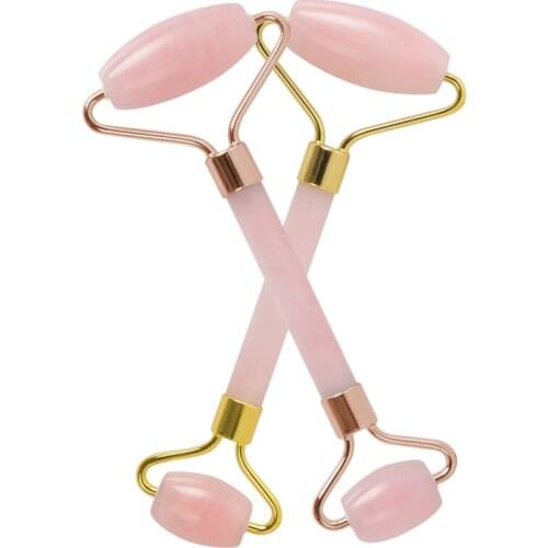 1 Pic Face Massage Roller New style rose quartz Practical Facial Anti Wrinkle Body Head Portable Nature Beauty Health Care Tools