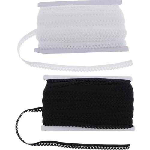 2 Roll Elastic Lace Trim Stretch Trim For Dress Skirt DIY Crafts 13mm
