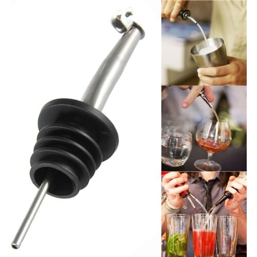 2pcs Stainless Steel Liquor Spirit Pourer Flow Wine Olive Oil Pour Spout Dispenser Bottle Stopper Barware