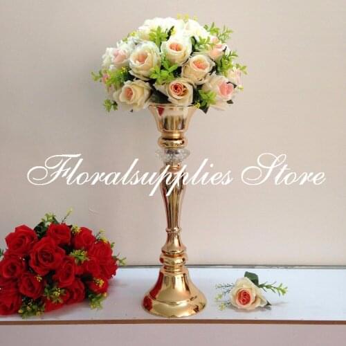 2019 New Product Elegant Gold Metal Flower Vase For Wedding Centerpiece Home Party Wedding Decoration