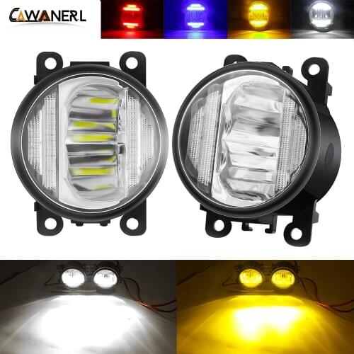 2in1 Car LED Fog Light + Daytime Running Light 12V For Mitsubishi L200 Pajero Outlander Triton Galant RVR Colt Eclipse Endeavor