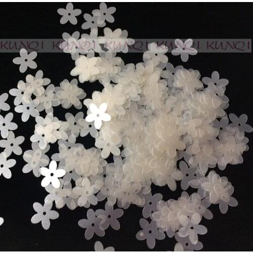 3000pcs 10mm Flat Flower Loose Sequin Paillette Sewing,Wedding Craft,Women Kids DIY Garment Accessories Dull Transparet