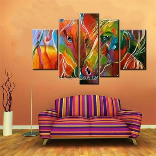 Hand painted Abstract Canvas Art pop fashion Zebra horse multicolor Wall Picture Decoration Home Modern animals oil painting
