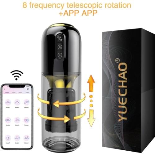Automatic Telescopic Rotation Male Masturbator Bluetooth App Heating Vagina Real Pussy Adult Masturbation Sex Toys For Men