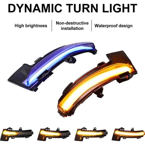 Car Accessories For Skoda Octavia Mk3 A7 5E 2014 -2019 Blue And Yellow Light Two Modes Dynamic Blinker Turn Signal LED light