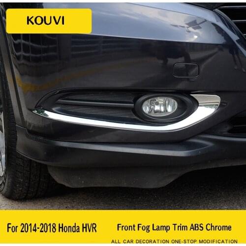 FIT FOR 2014 2015 2016 2017 2018 HONDA VEZEL HR-V CHROME FRONT FOG LIGHT LAMP COVER TRIM STRIP INSERT LID HRV ACCESSORIES