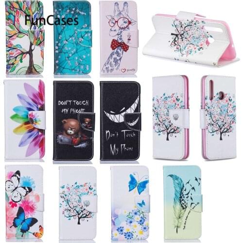 Plum Blossom Mem Cases For coque Huawei P30 Abstract Cove sFor Etui Huawei ajax Pro P Smart Plus 2019 Z P20 Lite Flip Book Case