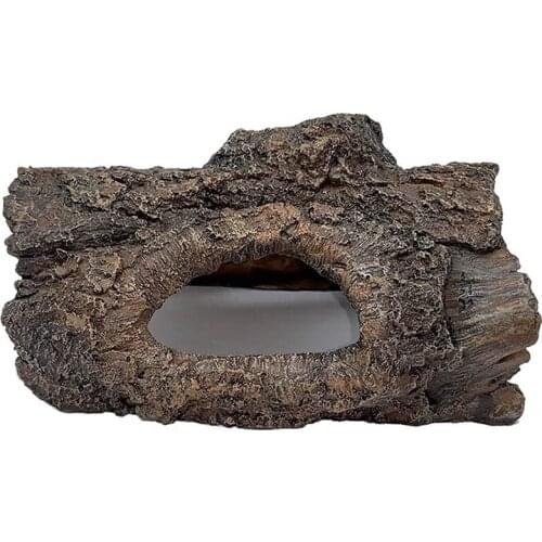 Aquarium Decoration Cave, Resin - Hollow Tree Trunk Log Aquarium Ornament Fish Tank Wood Hideout for Betta