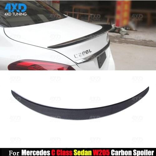 For Mercedes W205 Carbon Fiber Rear Trunk spoiler Wing AMG Style Sedan C Class C180 C200 C250 C300 2014-2016 2017 2018 2019
