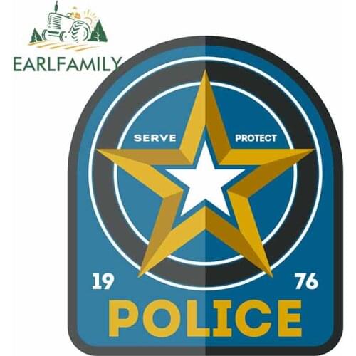 EARLFAMILY 13cm x 11.1cm For Police Officer Motorcycle Car Stickers Custom Printing Fine Decal Waterproof Car Accessories