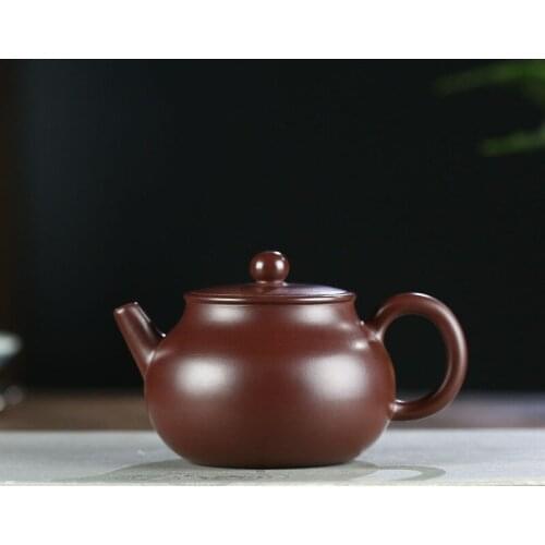 Yixing Purple Sand Pot Handmade Purple Zhumie Flat Covered Lotus Seed Pot Kungfu Teaware Household Teapot Office Gift