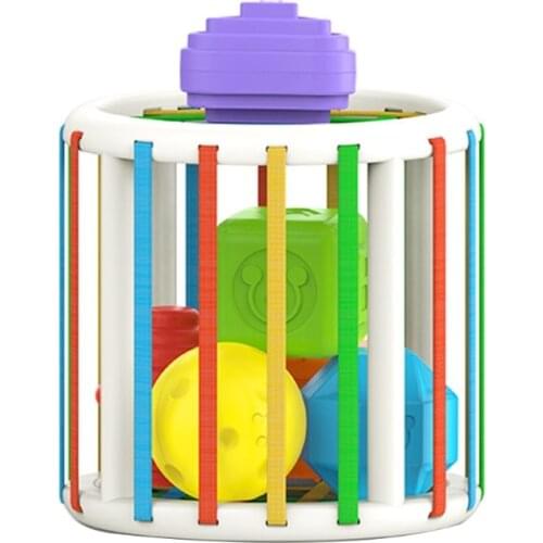 1Set Interactive Toy Creative Rainbow Block Toy Stimulation Block Puzzle Match Game Cube 3D Jigsaw Shape Learning Toy