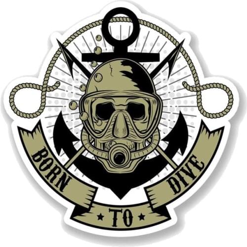 Lovely Car Sticker Born To Dive Scuba Diving High Quality Covering The Body Vinyl Decals Car Accessories Pvc 15cm X 15cm
