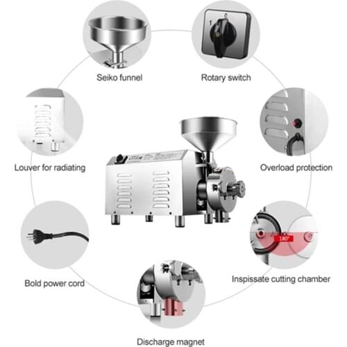 Maize soybean chickpea rice herb spices wheat flour mill price grinding milling machine