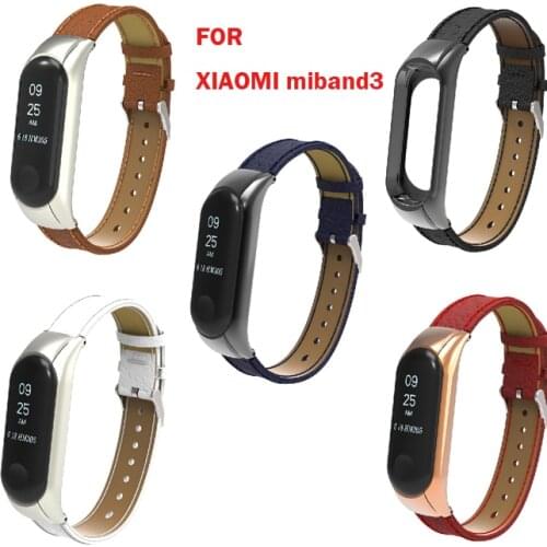 Hot sale leather band Bracelet for Xiaomi MiBand 5 for xiaomi miband3 strap Mi band 3 4 Leather belt accessories