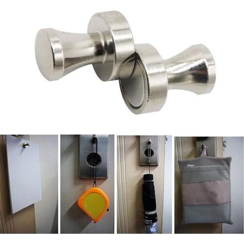 Magnetic Coat Hooks Knobs Neodymium Storage Holder Storage Hanger Shelf Hook Pin H4M2
