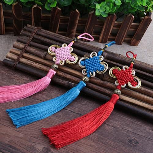 Mibrow 2pcs/lot 9 Colors Chinese Knot Tassel Mixed Cotton Silk Brush Earrings Jewelry Accessories for Necklace Bag Car Keychain